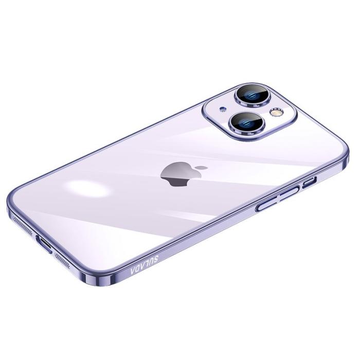 SULADA - SULADA JINGJIA iPhone 15 Skal Hård PC Klarglas Linsfilm Lila