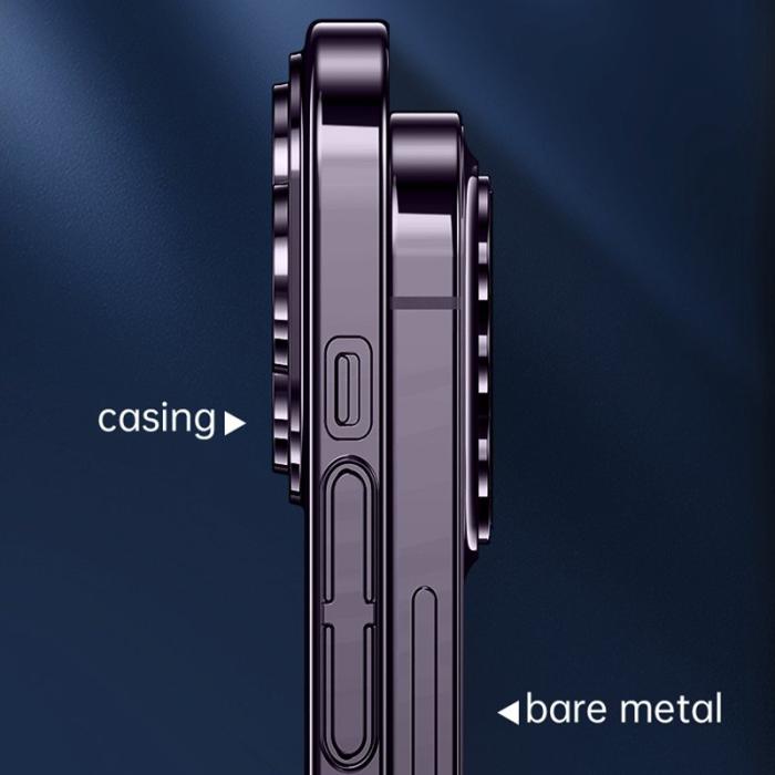 SULADA - SULADA JINGJIA iPhone 15 Skal Hård PC Klart Silver Tempererat Glas