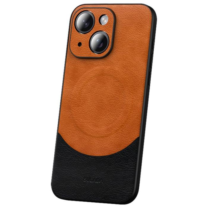 SULADA - SULADA Magnetic Series iPhone 15 Läder Skal Skydd Orange