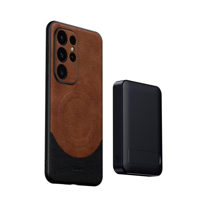 SULADA - SULADA Magnetic Series Galaxy S24+ Skal Läder Grå