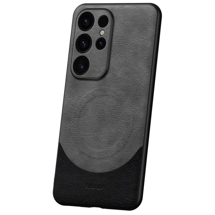 SULADA - SULADA Magnetic Series Galaxy S24 Ultra Skal Läder Grå