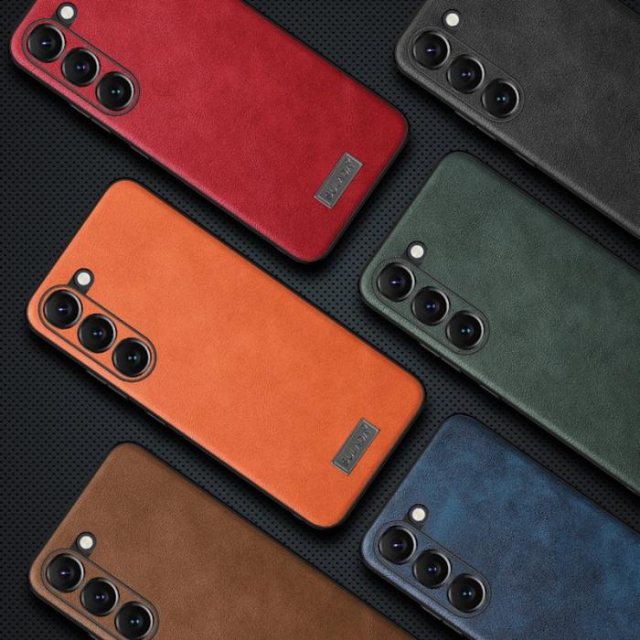 SULADA - SULADA Galaxy S24+ Skal PU Läder TPU PC Stöttålig Röd