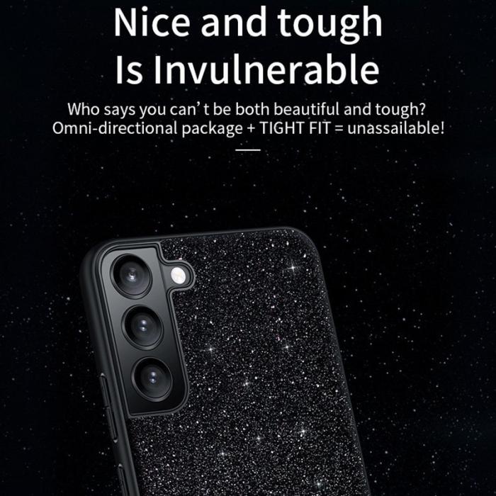 SULADA - SULADA Galaxy S24 Ultra Skal PU Läder TPU Glitter Guld