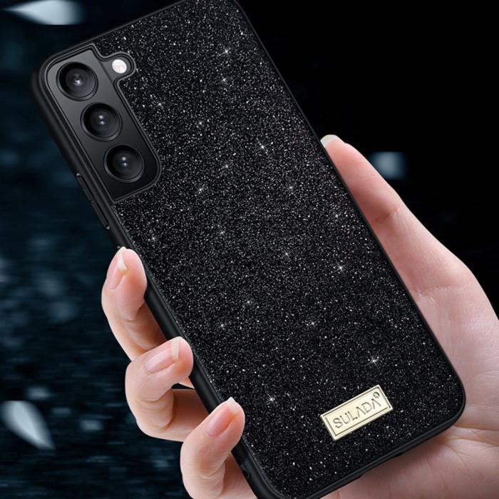 SULADA - SULADA Galaxy S24 Ultra Skal PU Läder TPU Glitter Guld