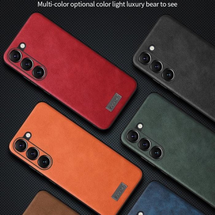 SULADA - SULADA Galaxy S24 Ultra Skal PU Läder TPU PC Brun