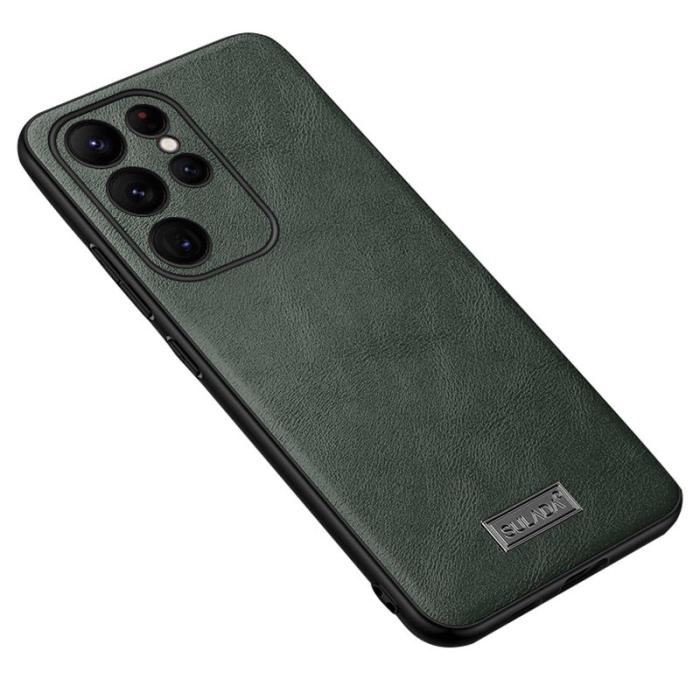 SULADA - SULADA Galaxy S24 Ultra Skal PU Läder TPU PC Grön