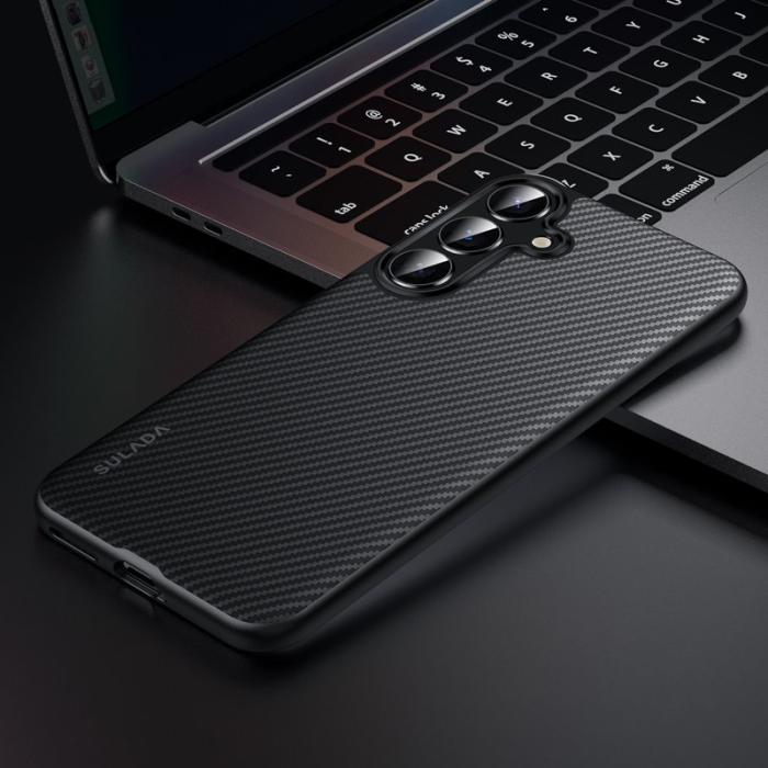 SULADA - SULADA Galaxy S25 Skal MagSafe Metallram PU+TPU - Svart