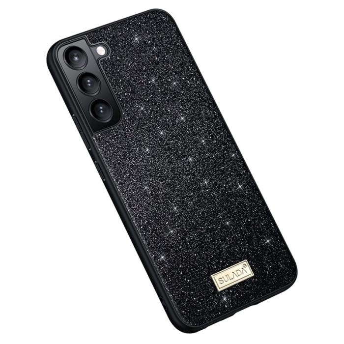 SULADA - SULADA Galaxy S25+ Skal PU Läder + PC + TPU Glittrig Svart