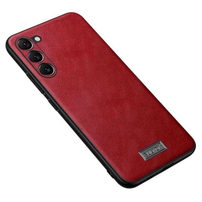 SULADA - SULADA Galaxy S25 Skal PU Läder + TPU + PC Röd