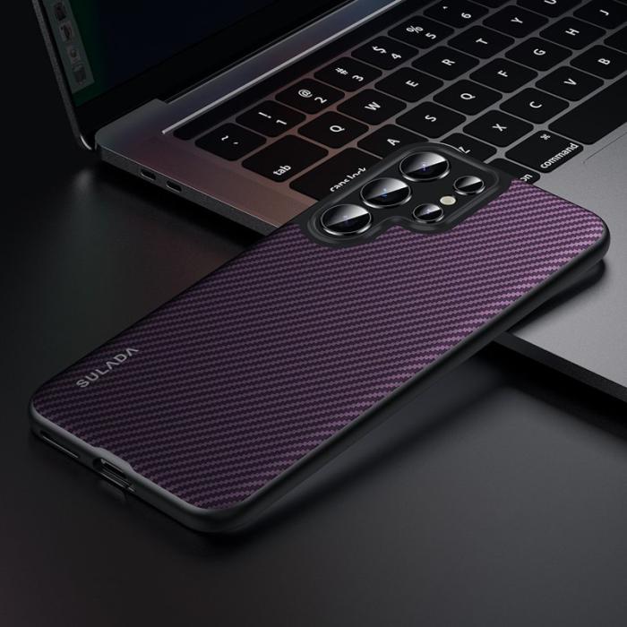 SULADA - SULADA Galaxy S25 Ultra Skal MagSafe Metallram Lila