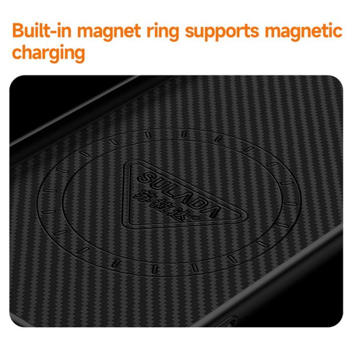 SULADA - SULADA Galaxy S25 Ultra Skal MagSafe Metallram PU+TPU Svart