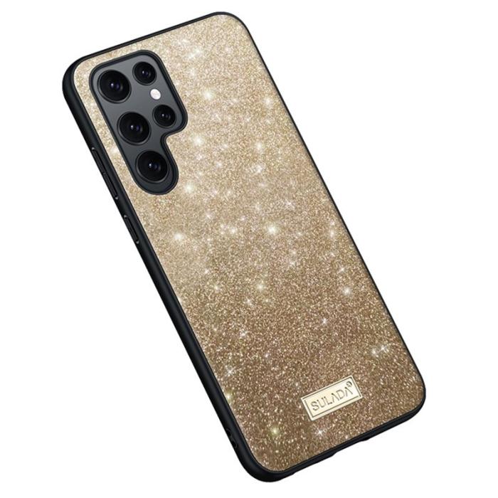 SULADA - SULADA Galaxy S25 Ultra Skal PU Läder + PC + TPU Guld
