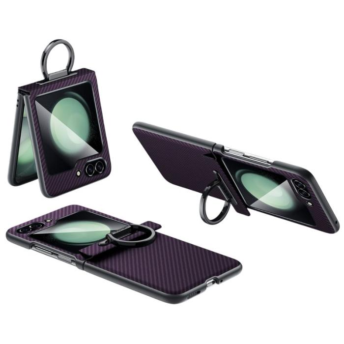 SULADA - SULADA Galaxy Z Flip5 Fodral Läder PC Lila