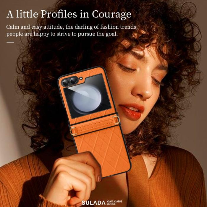 SULADA - SULADA Galaxy Z Flip5 Fodral PU Läder Röd