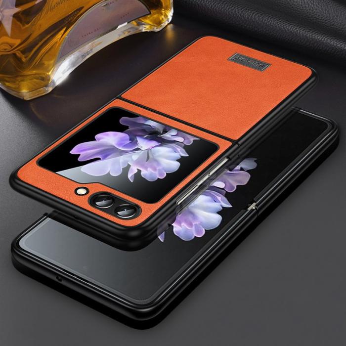 SULADA - SULADA Galaxy Z Flip5 Fodral PU Läder TPU Orange