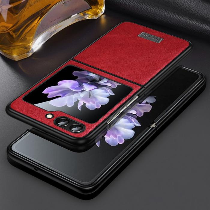 SULADA - SULADA Galaxy Z Flip5 Fodral PU Läder TPU Röd