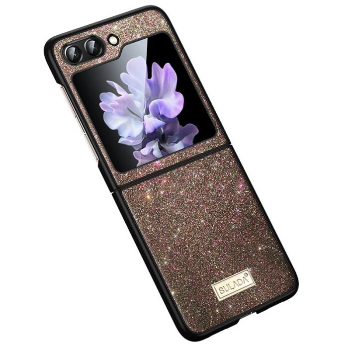SULADA - SULADA Galaxy Z Flip7 FE 5G Skal Glitter Läder Multi-färg