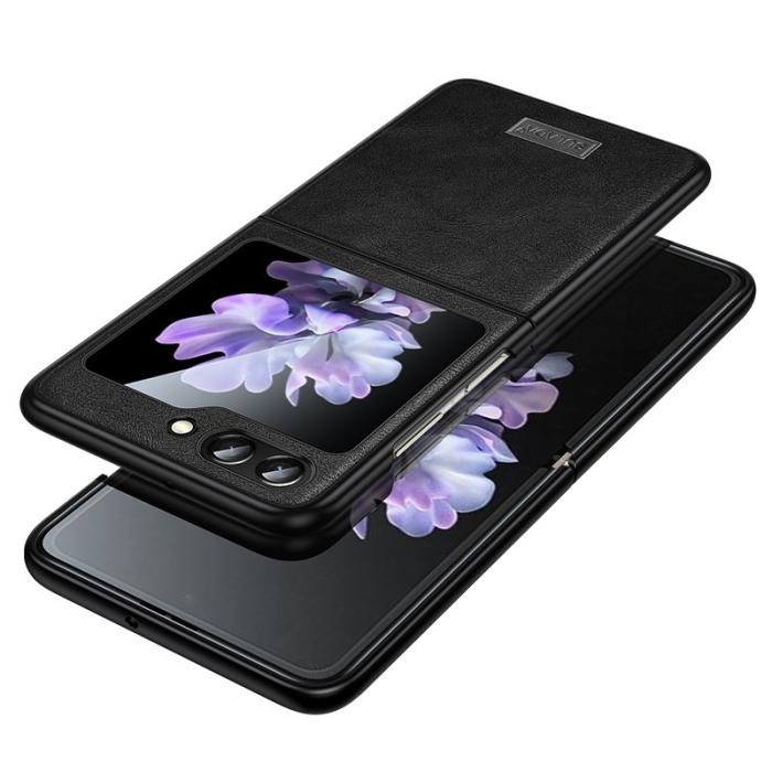 SULADA - SULADA Galaxy Z Flip7 FE 5G Skal PU Läder TPU PC Svart