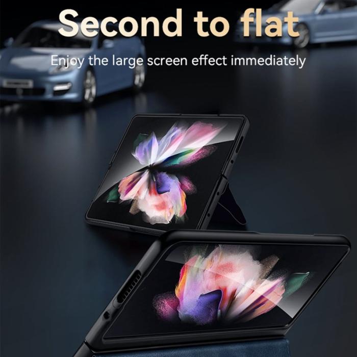 SULADA - SULADA Galaxy Z Fold3 5G Folio Skal PU Läder Röd