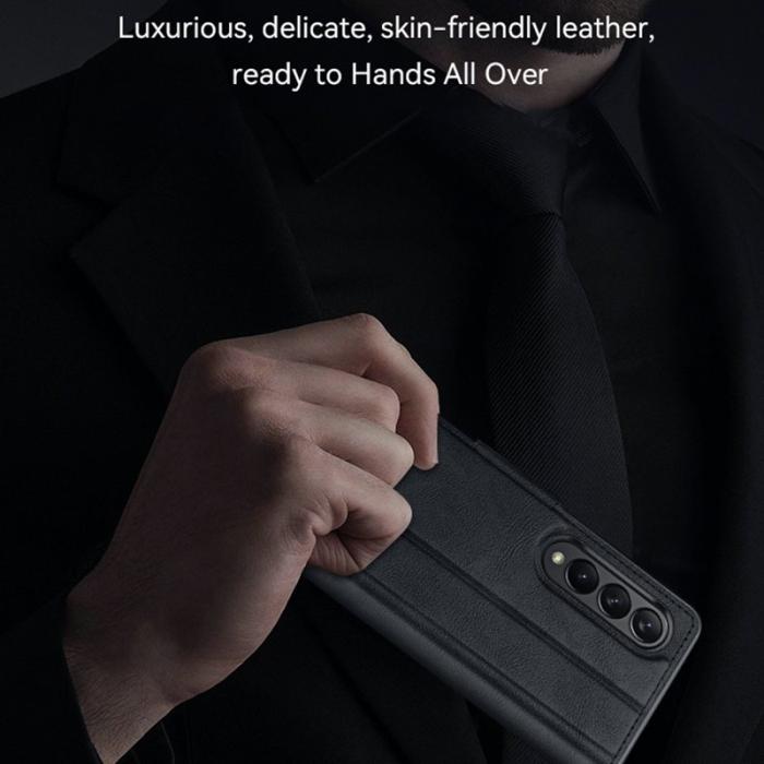 SULADA - SULADA Galaxy Z Fold3 5G Folio Skal PU Läder Svart