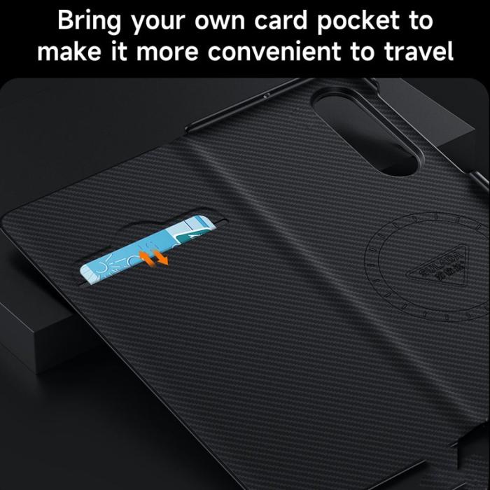 SULADA - SULADA Galaxy Z Fold4 5G Skal Läder Fodral Svart