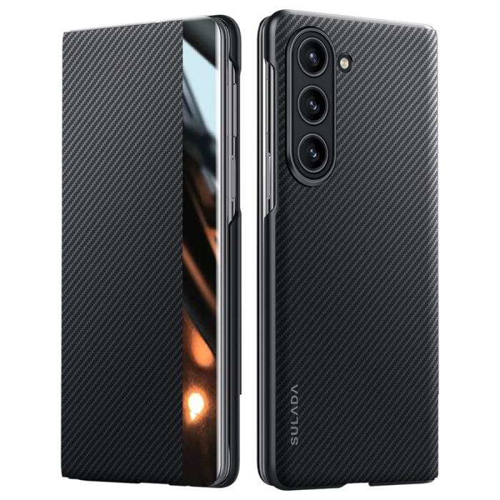 SULADA - SULADA Galaxy Z Fold5 5G Skal Läder Flip Svart