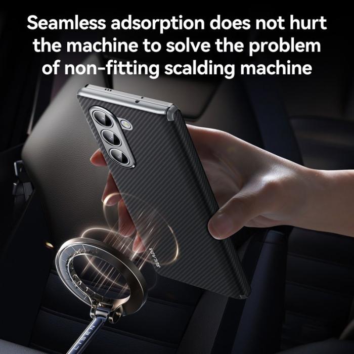 SULADA - SULADA Galaxy Z Fold5 5G Skal Läder+PC Automatisk Brun