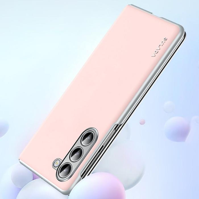 SULADA - SULADA Galaxy Z Fold5 5G Skal Läder+PC - Rosa