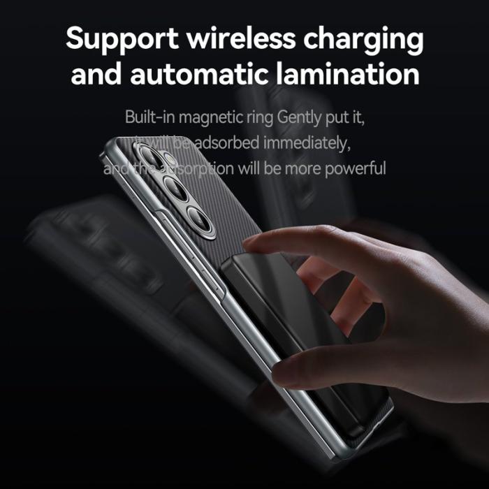 SULADA - SULADA Galaxy Z Fold5 5G Skal Läder+PC Svart