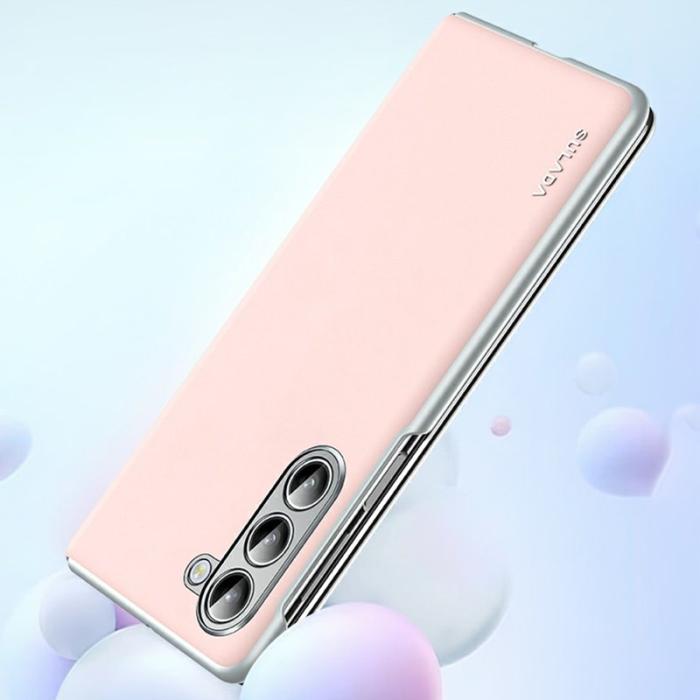 SULADA - SULADA Galaxy Z Fold6 5G Skal Läder MagSafe Skydd Rosa
