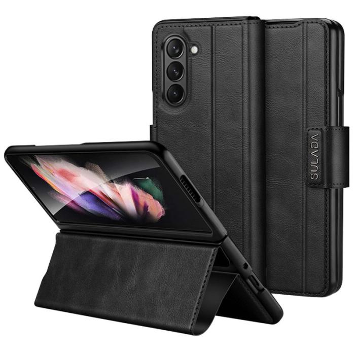 SULADA - SULADA Galaxy Z Fold6 Fodral PU Läder + PC Svart