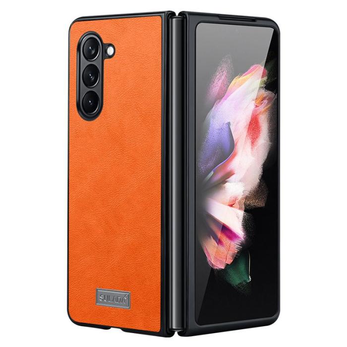 SULADA - SULADA Galaxy Z Fold6 Fodral PU Läder TPU+PC Orange