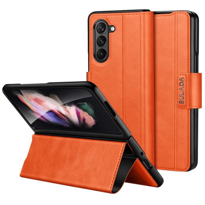 SULADA - SULADA Galaxy Z Fold6 Fodral PU Läder+PC Orange