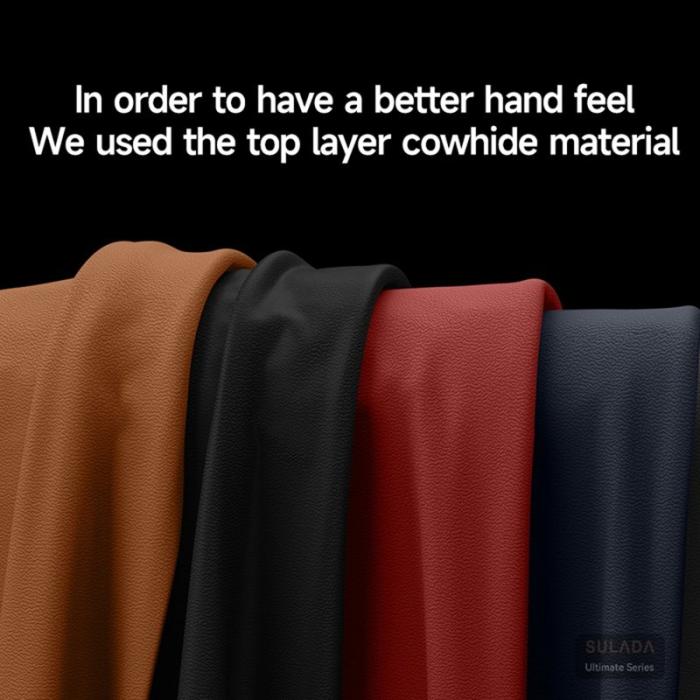 SULADA - SULADA Galaxy Z Fold7 5G Skal Äkta Läder Frameless Brun