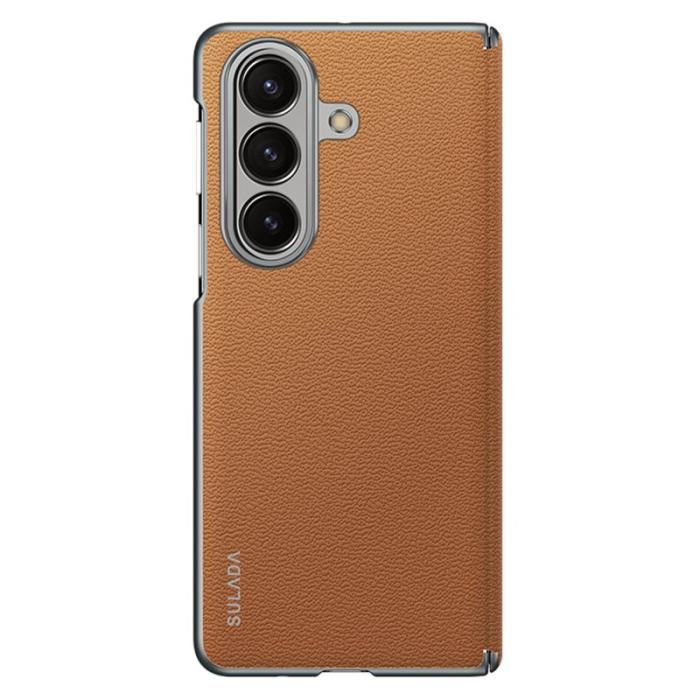 SULADA - SULADA Galaxy Z Fold7 5G Skal Äkta Läder Frameless Sapphire