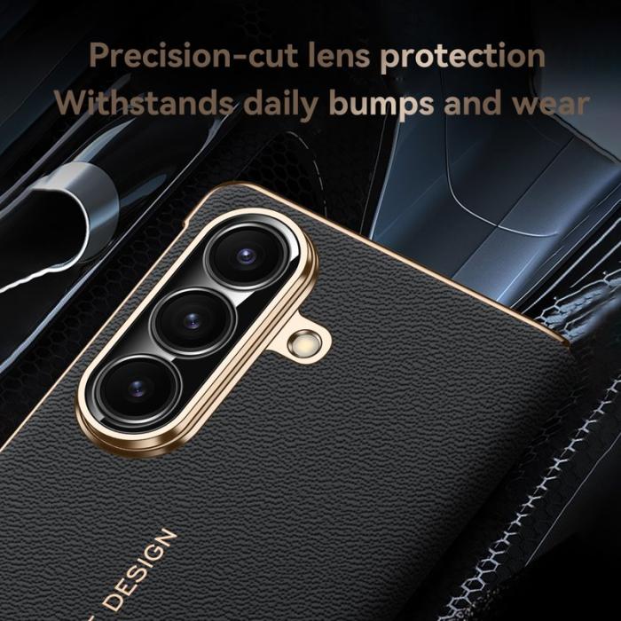 SULADA - SULADA Galaxy Z Fold7 5G Skal Äkta Läder Svart