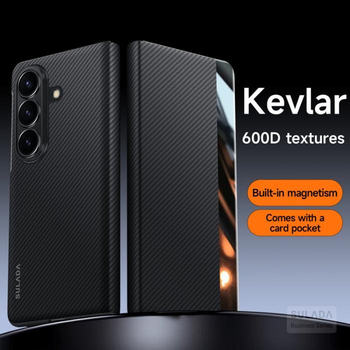 SULADA - SULADA Galaxy Z Fold7 5G Skal Läder Fodral Lila