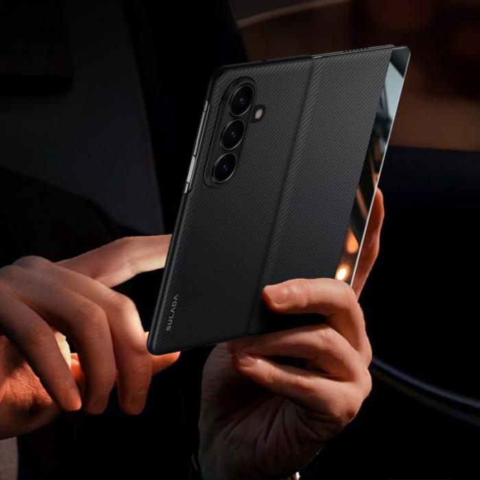 SULADA - SULADA Galaxy Z Fold7 5G Skal Läder Fodral Lila