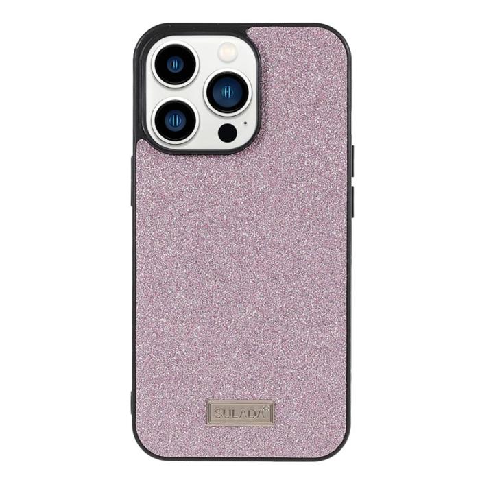 SULADA - SULADA Socialite iPhone 13 Pro Skal Glitter PU Läder Rosa