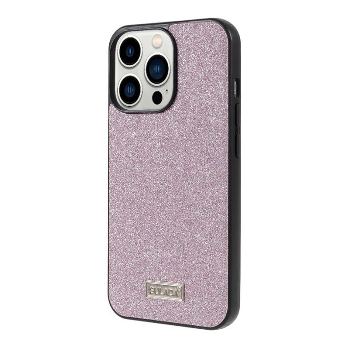 SULADA - SULADA Socialite iPhone 13 Pro Skal Glitter PU Läder Rosa
