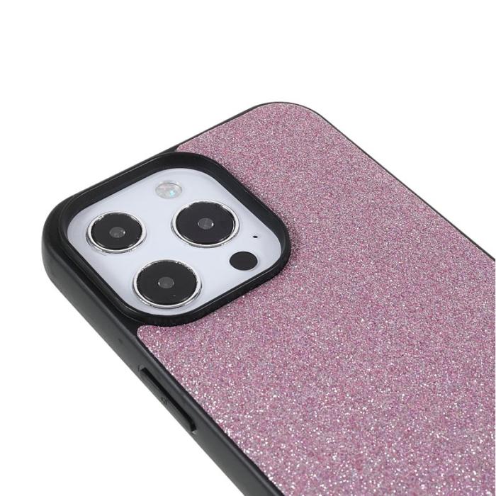 SULADA - SULADA Socialite iPhone 13 Pro Skal Glitter PU Läder Rosa