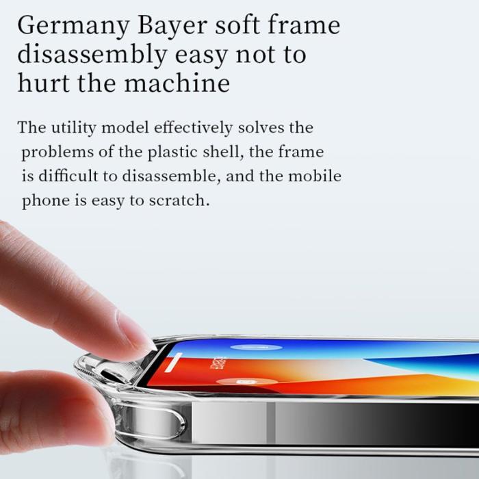 SULADA - SULADA TPU Ram + Härdat Glas Bakskal för iPhone 15 Pro - Transparent