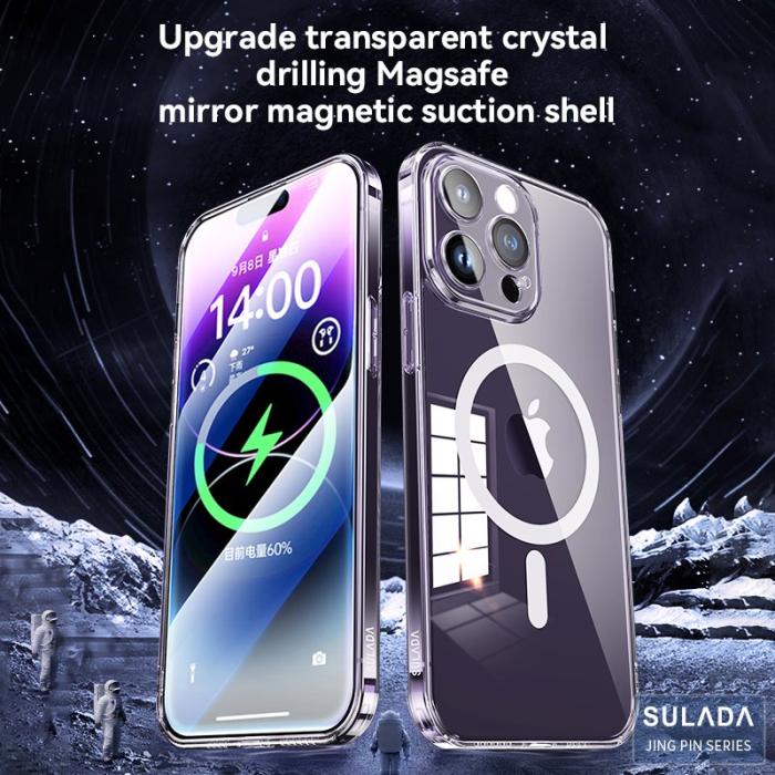 SULADA - SULADA TPU+PC Skal för iPhone 15 Pro MagSafe Transparent Blå