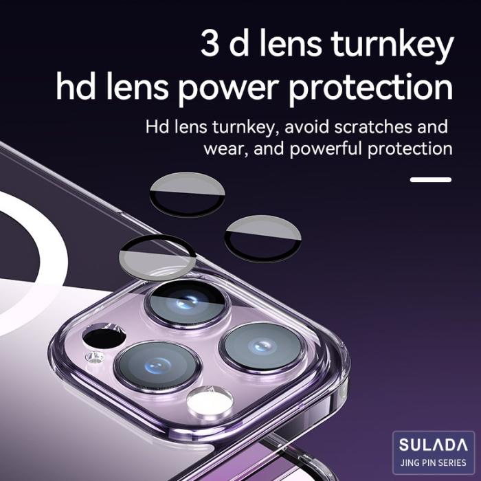 SULADA - SULADA TPU+PC Skal för iPhone 15 Pro MagSafe Transparent Blå