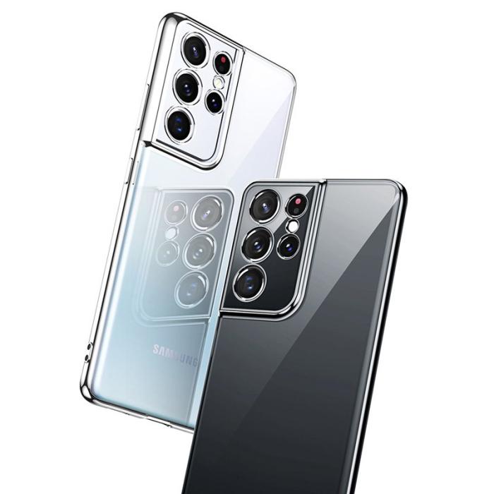 SULADA - SULADA Transparent Electroplating Skal för Galaxy S21 Ultra 5G - Lila