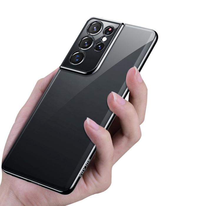 SULADA - SULADA Transparent Electroplating Skal för Galaxy S21 Ultra 5G - Lila