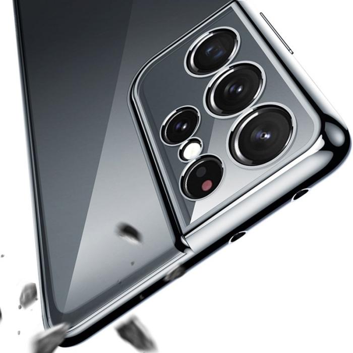 SULADA - SULADA Transparent Electroplating Skal för Galaxy S21 Ultra 5G - Lila