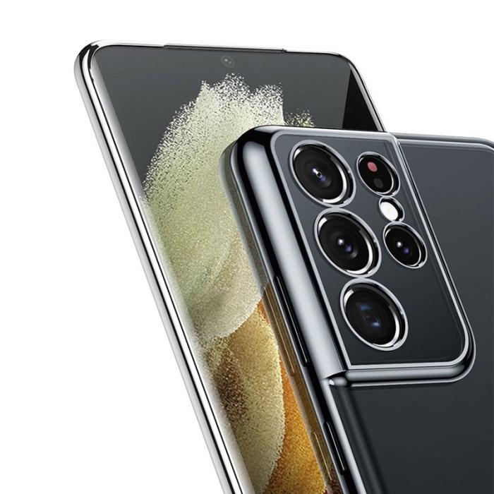 SULADA - SULADA Transparent Electroplating Skal för Galaxy S21 Ultra 5G - Lila