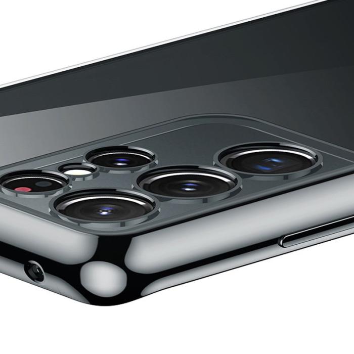 SULADA - SULADA Transparent Electroplating Skal för Galaxy S21 Ultra 5G - Lila