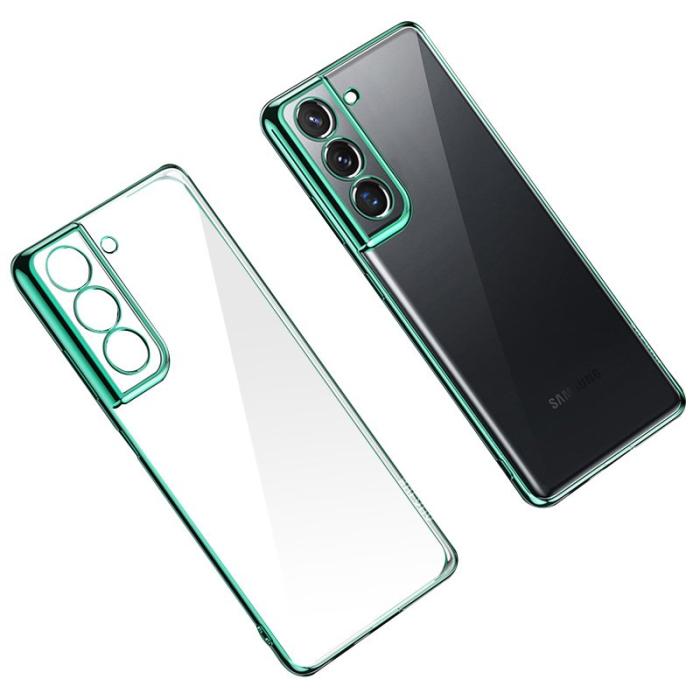 SULADA - SULADA Transparent Skal Electroplating PC för Galaxy S21+ 5G - Grön